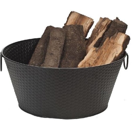 Dagan Dagan 1530 Basket Weave Design Waterproof Log Bucket; Black 1530
